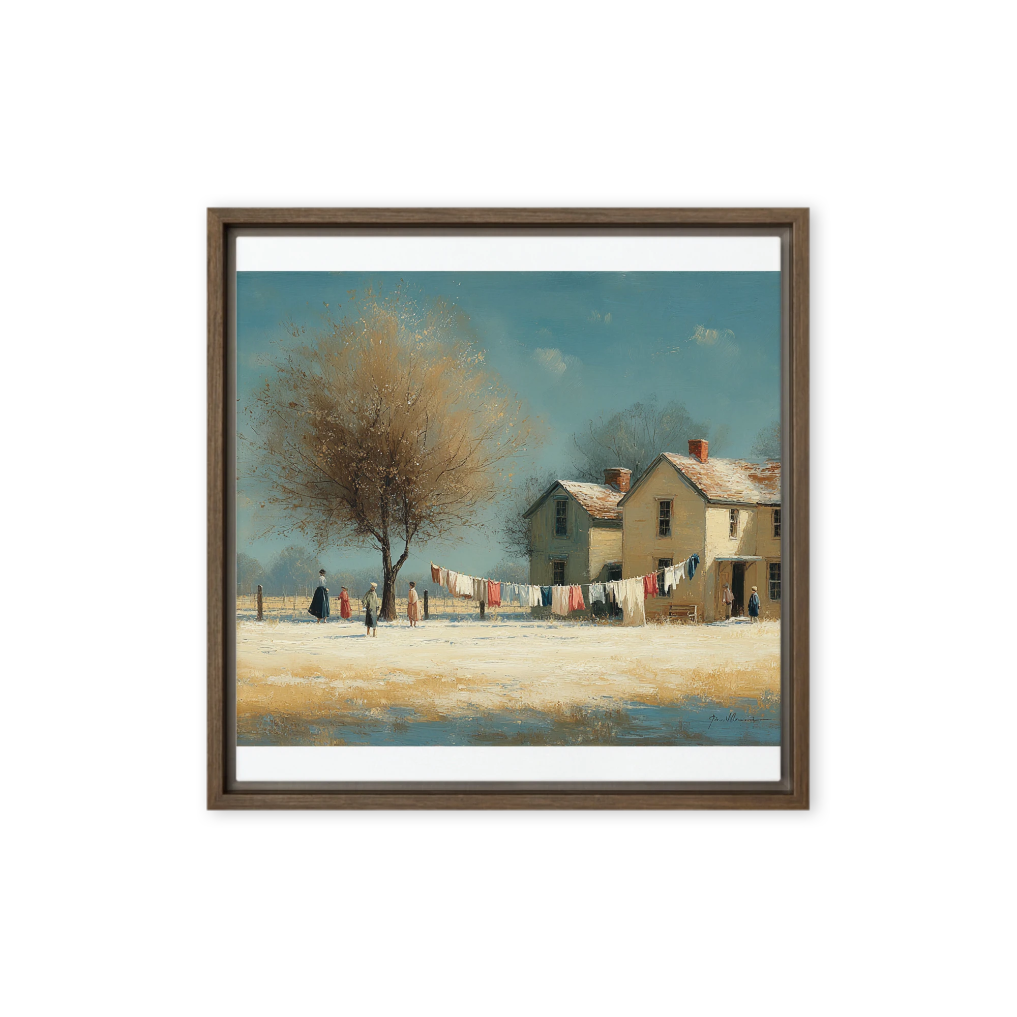 Winter's Embrace in the Village | Art Print