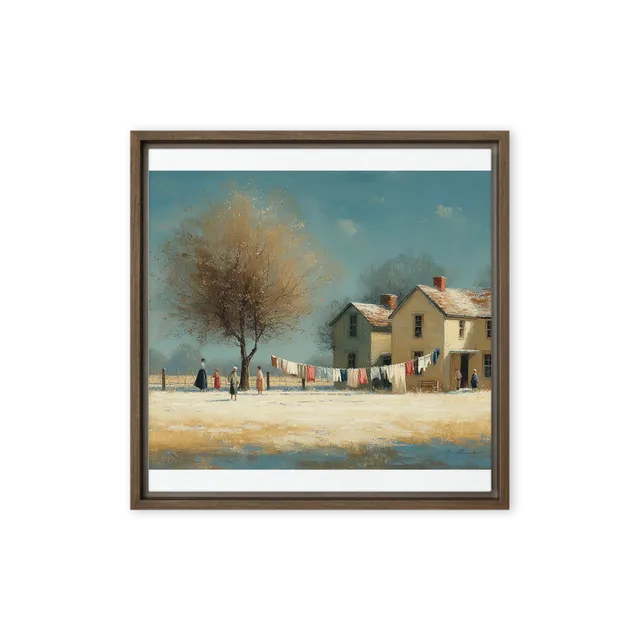 Winter's Embrace in the Village | Art Print