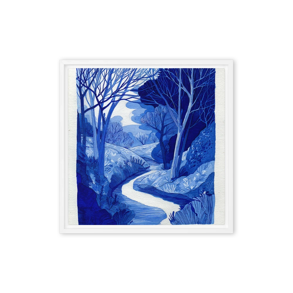 Tranquil Blue Forest Path | Art Print