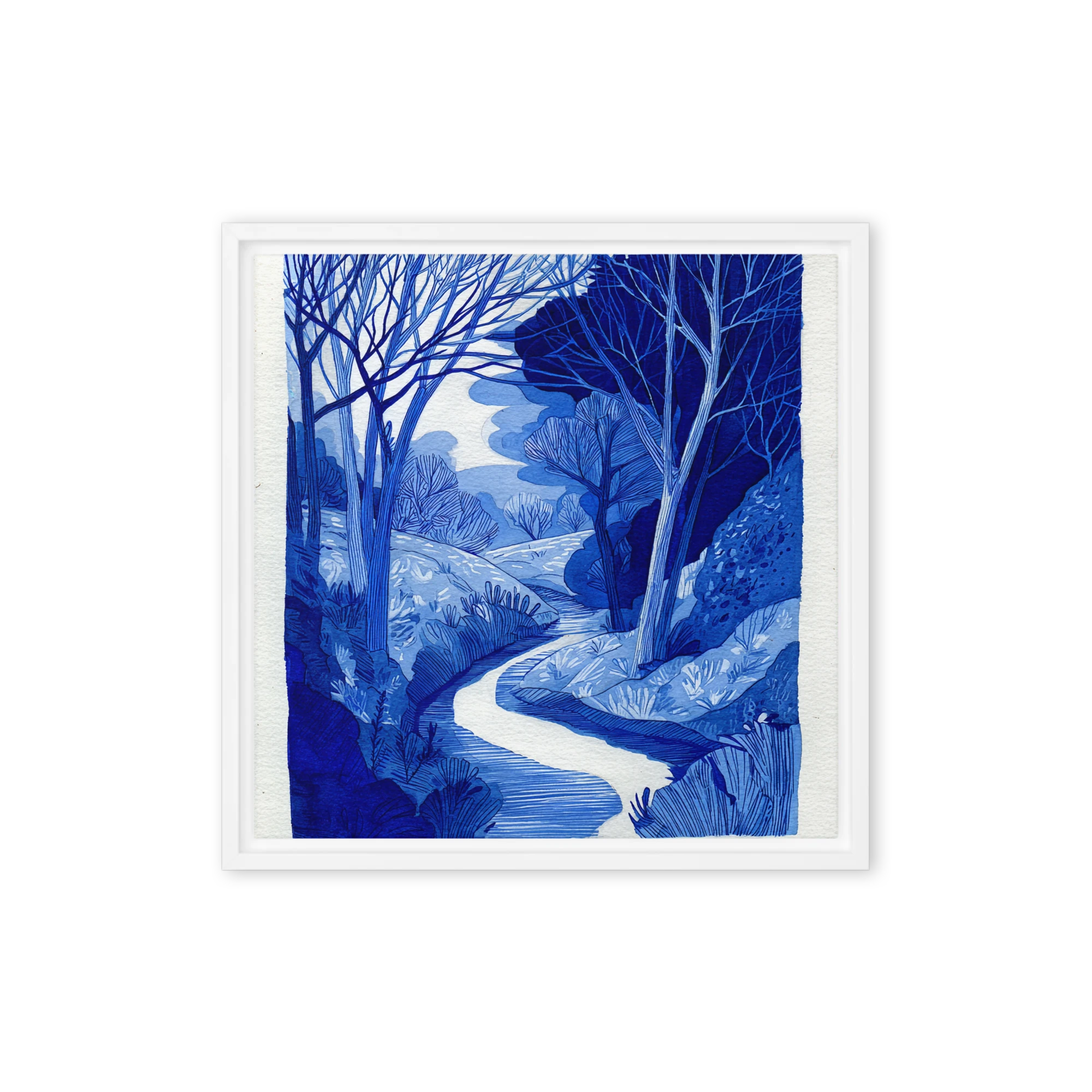 Tranquil Blue Forest Path