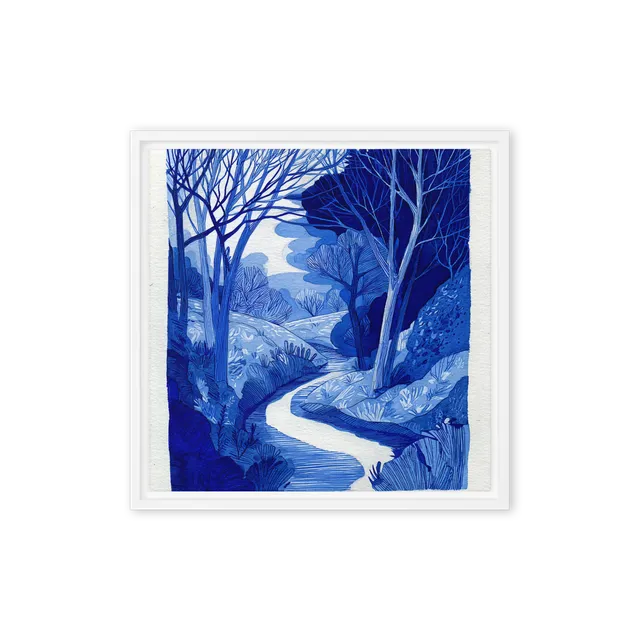Tranquil Blue Forest Path | Art Print