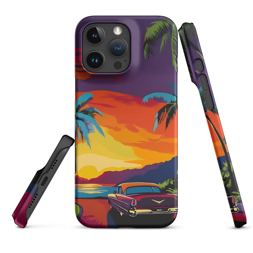 Classic Car at Tropical Sunset | Phone Case