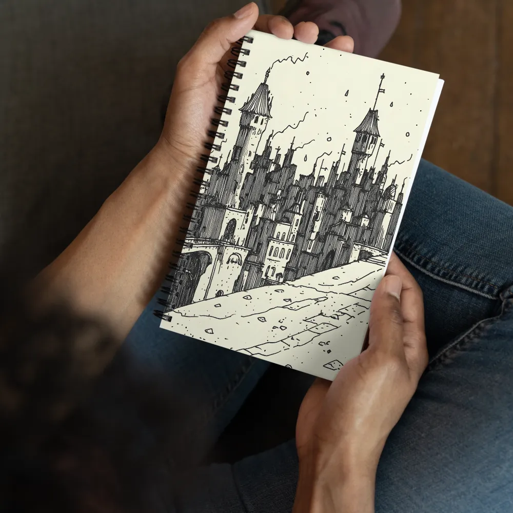 Gothic Cityscape Sketch 
 Spiral Notebook | 140 pages