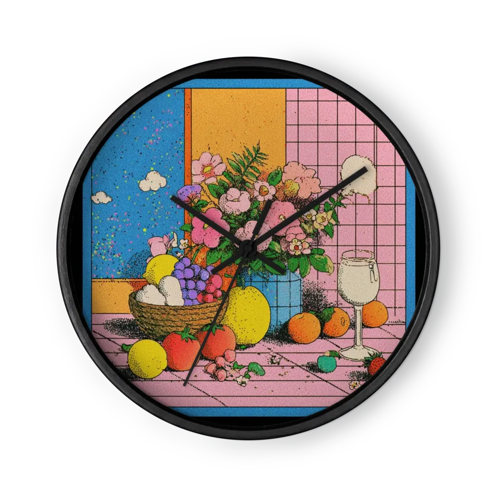 Still Life with Flowers and Fruit | Wall Clock