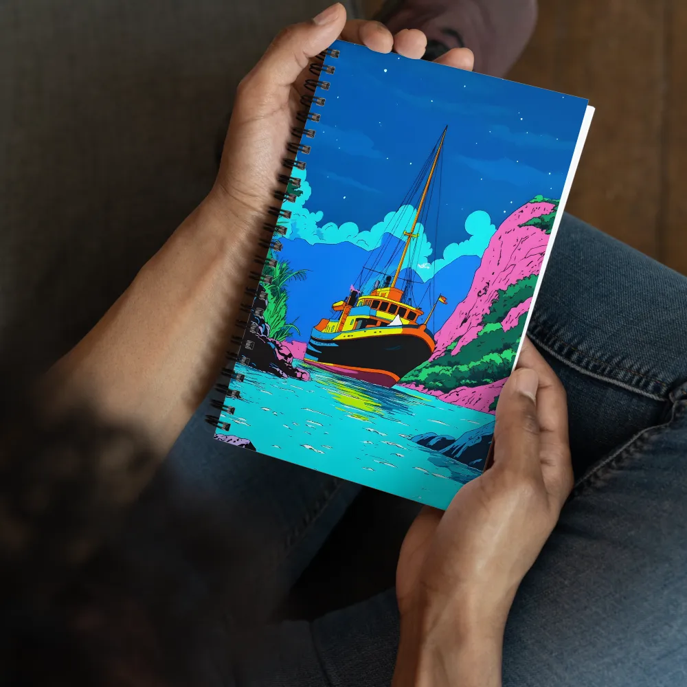 Neon Coastal Serenity 
 Spiral Notebook | 140 pages