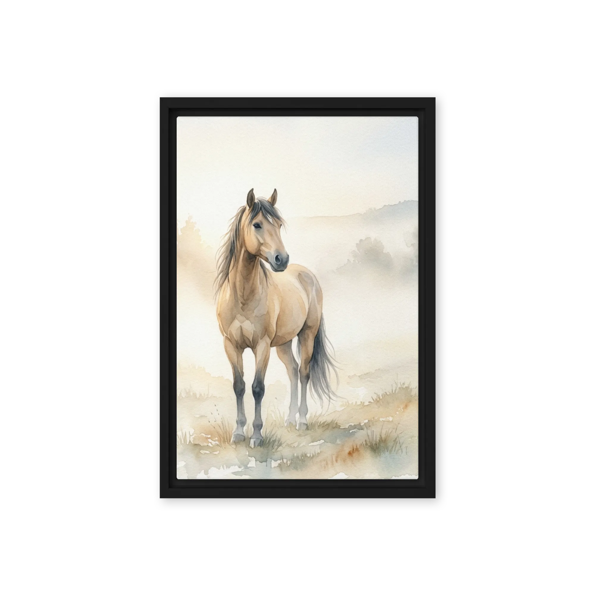 Golden Dun Horse 
 Poster with White Frame | 12″x 16″