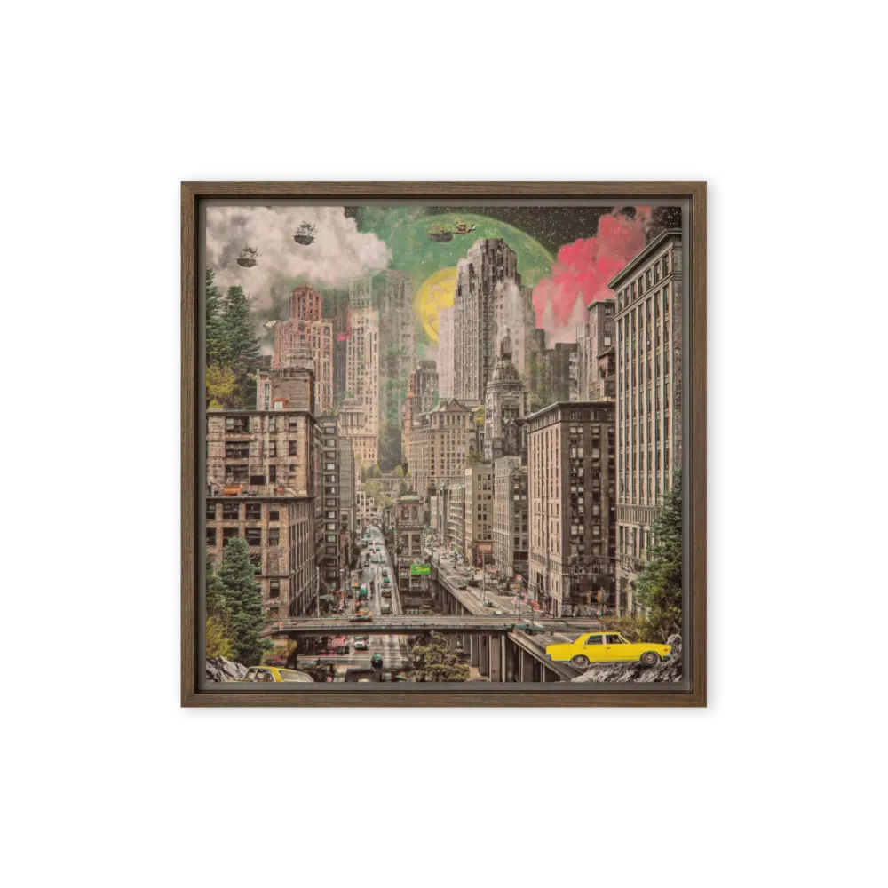 Metropolis Dreamscape 
 Poster with White Frame | 18″x 18″