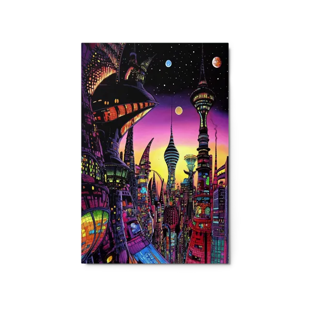 Cosmic Metropolis Glow | Art Print