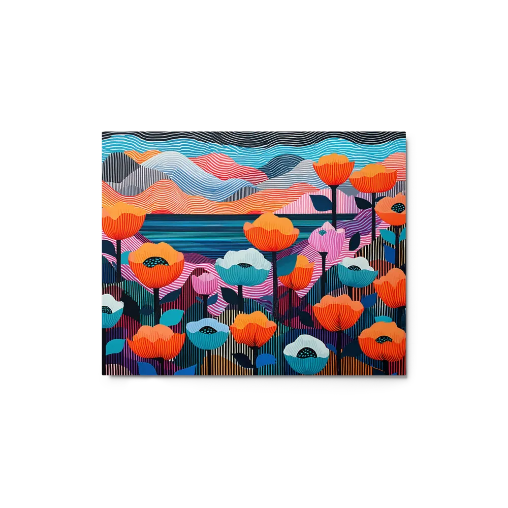 Striped Hills and Poppies | Art Print