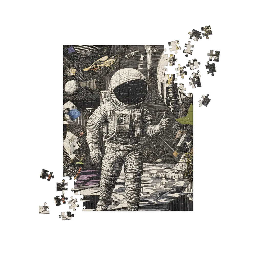 Cosmic Wanderer's Thumbs-Up 
 Jigsaw Puzzle in Tin Box