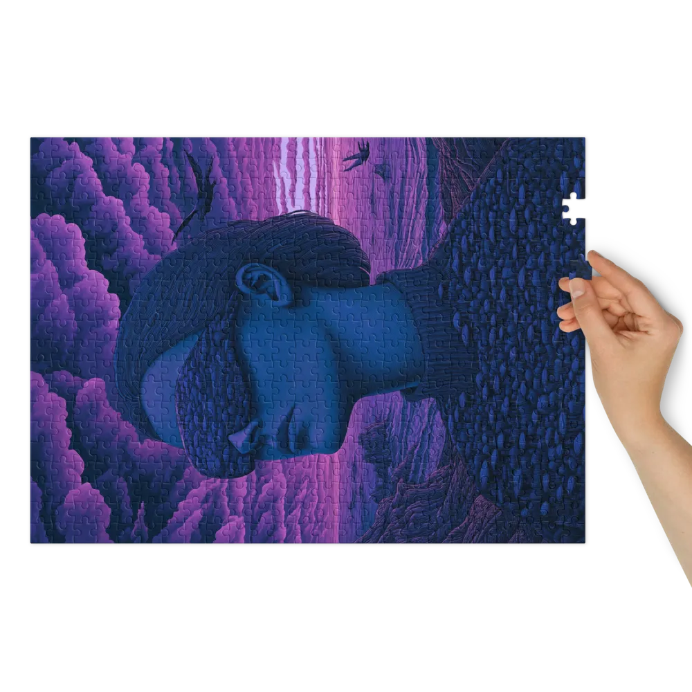 Surreal Figure in Purple Landscape | Jigsaw Puzzle (252/520 pieces)