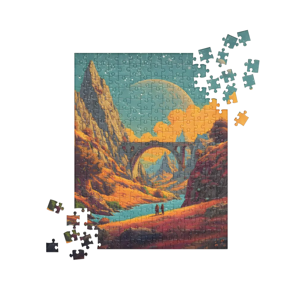 Bridge Under a Teal Sky 
 Jigsaw Puzzle