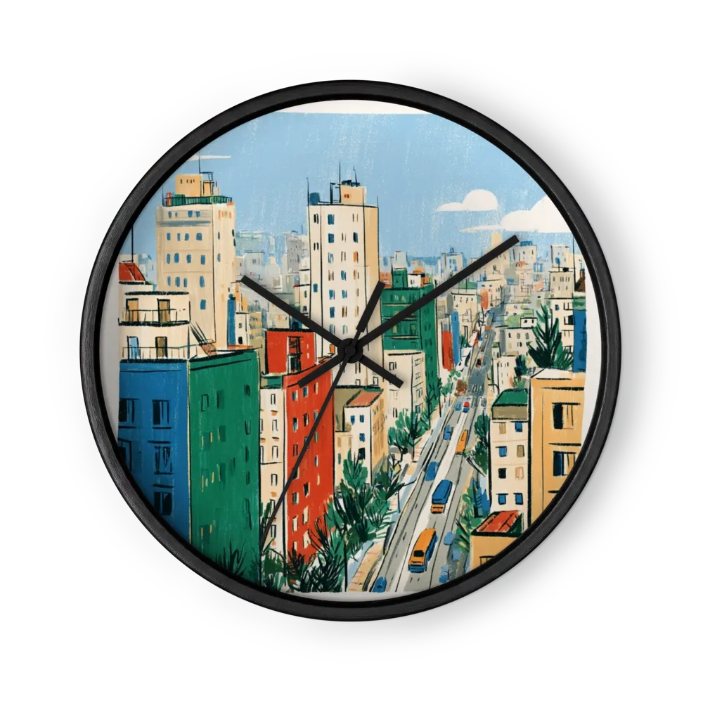 Farbige Metropole | Wanduhr