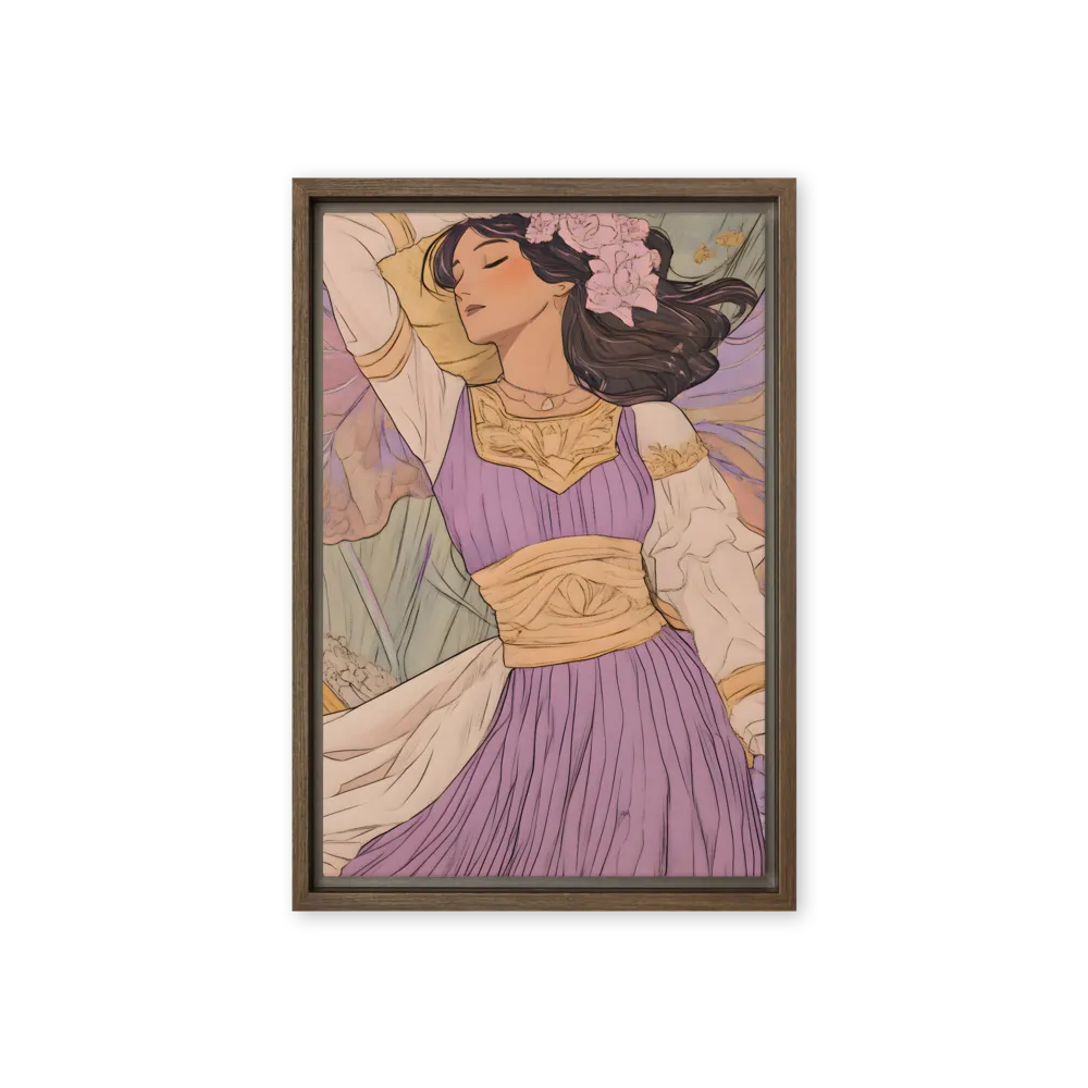 Serenity in Bloom 
 Canvas with Brown Frame