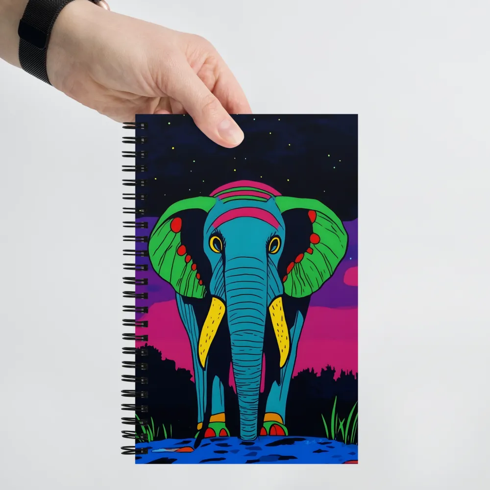 Neon Night Elephant 
 Spiral Notebook | 140 pages