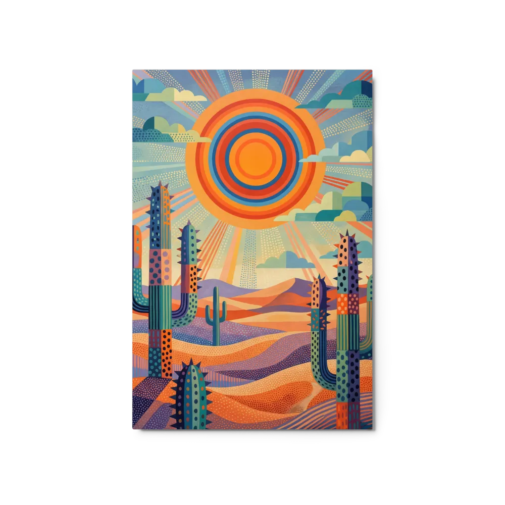 Geometric Desert Sunscape 
 Poster with Red oak Frame | 8″x 10″