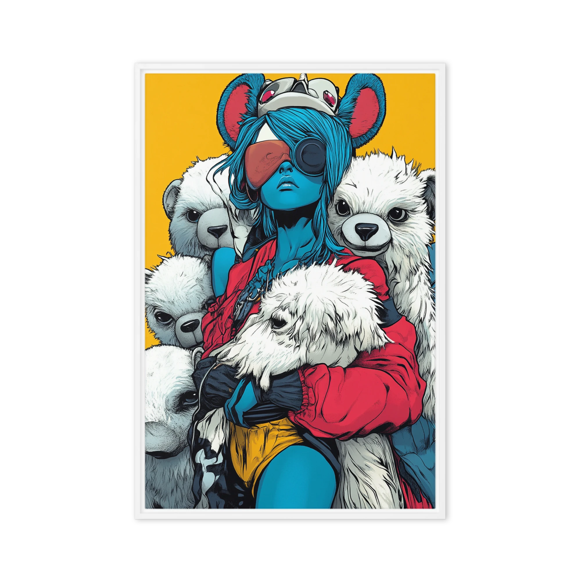 Blue Girl with Polar Bears