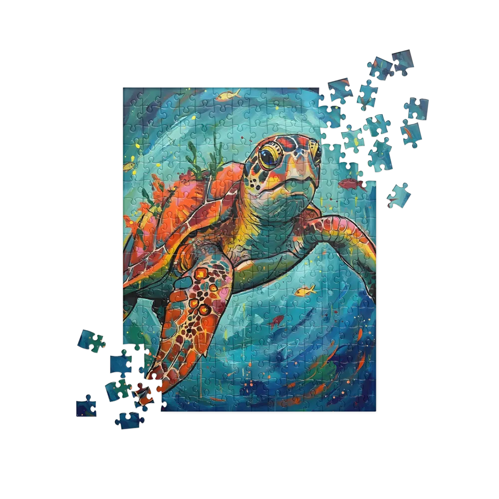 Oceanic Kaleidoscope Turtle 
 Jigsaw Puzzle
