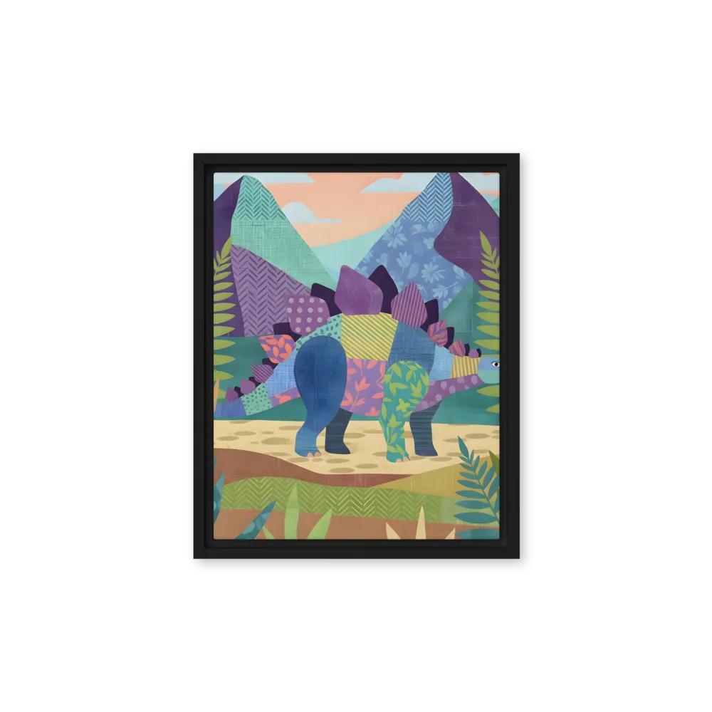 Quilted Stegosaurus 
 Poster with Black Frame | 18″x 24″
