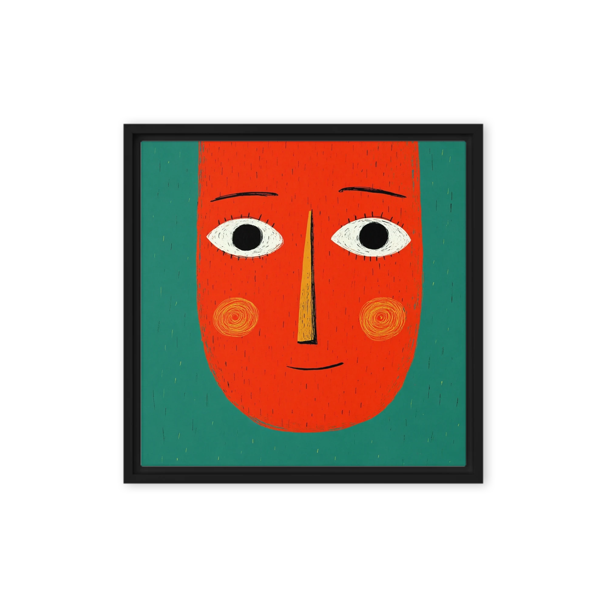 Red Folk Portrait | Art Print