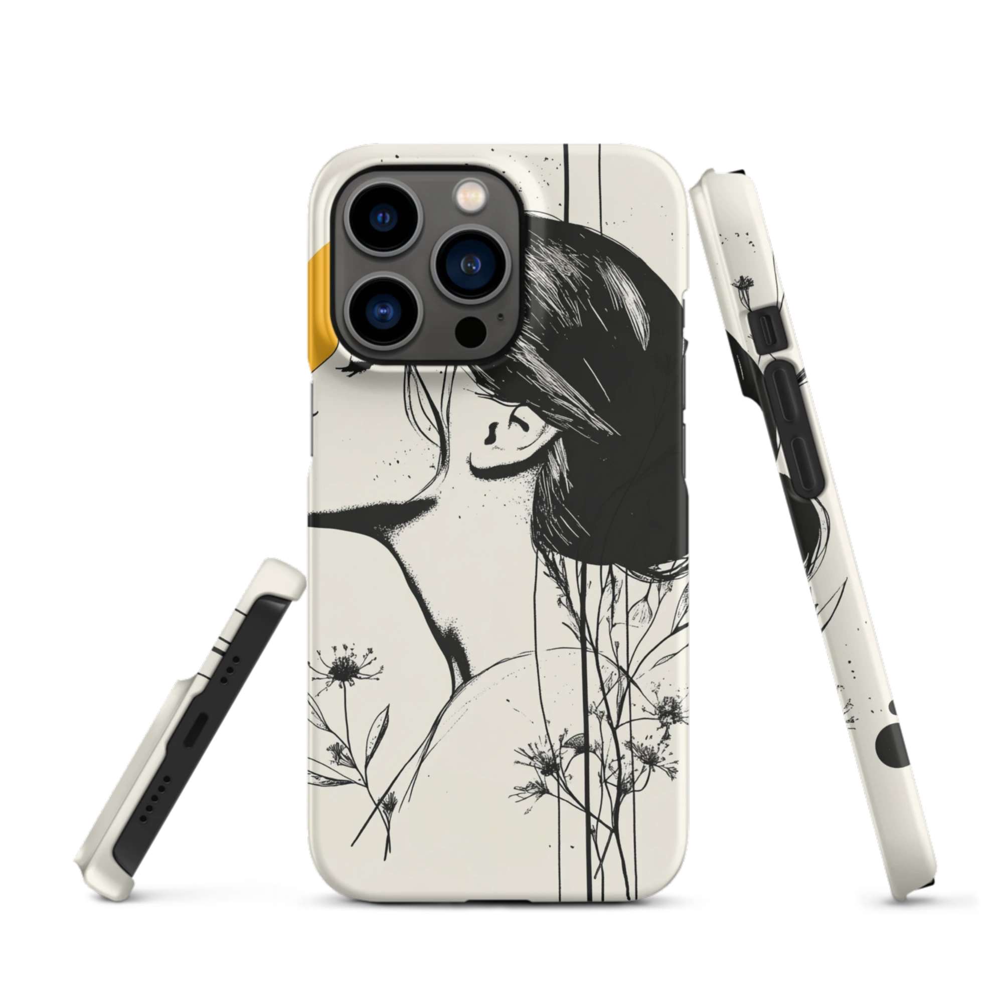 Minimalist Silhouette with Yellow Sun | Phone Case