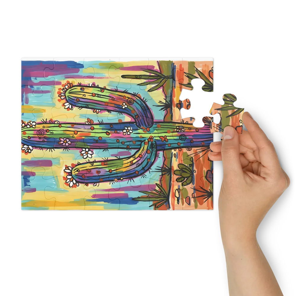 Prismatic Cactus 
 Jigsaw Puzzle in Tin Box