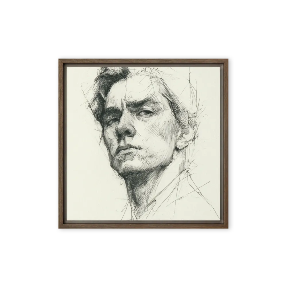 Pensive Gaze 
 Poster with Black Frame | 16″x 16″