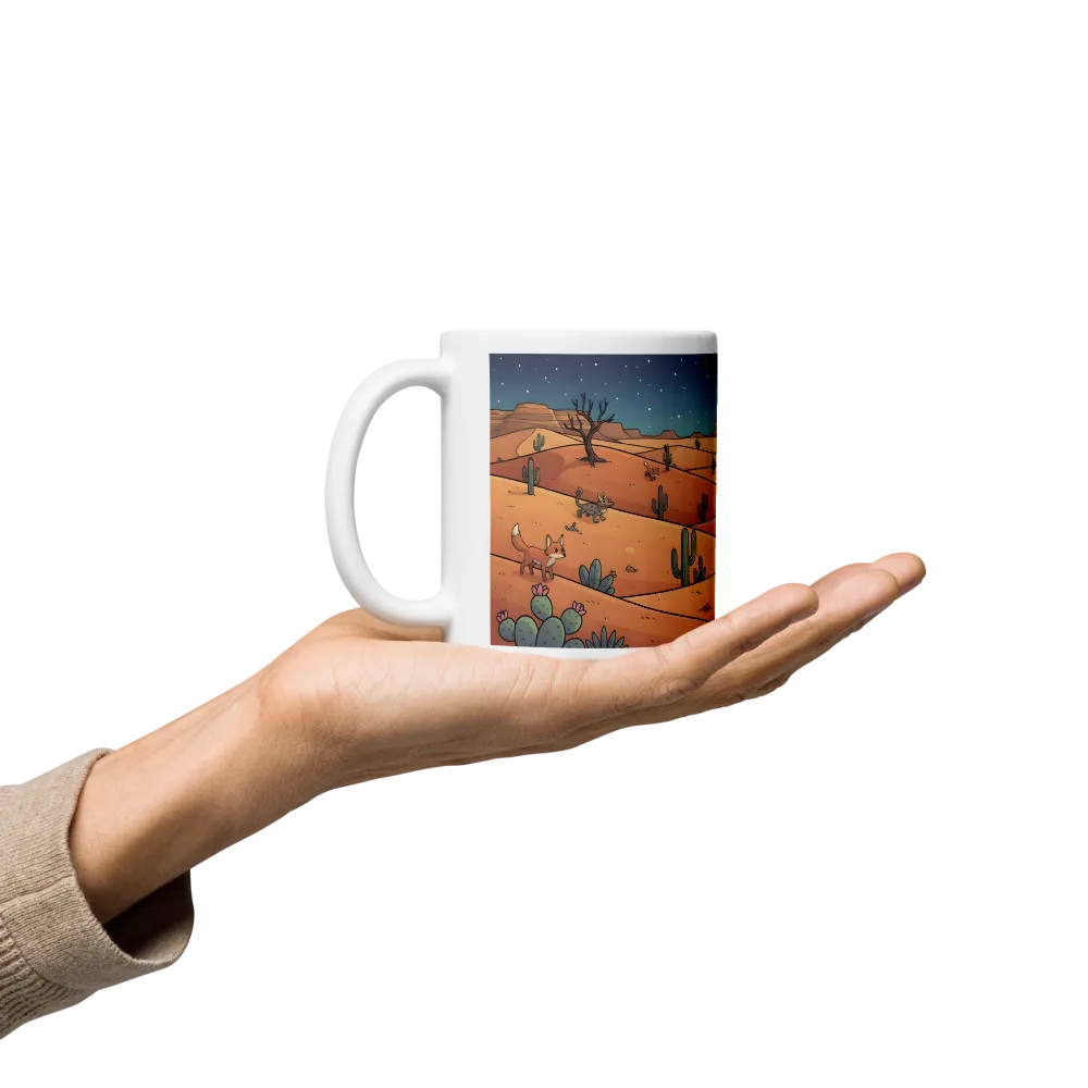 Moonlit Desert Foxes 
 Mug with Red inside | 15 oz