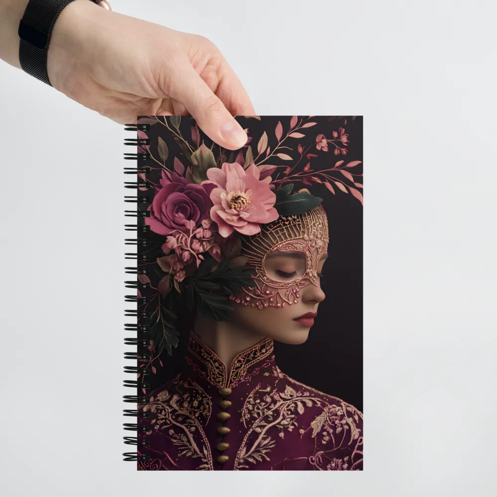 Enigmatic Floral Mask 
 Spiral Notebook | 140 pages