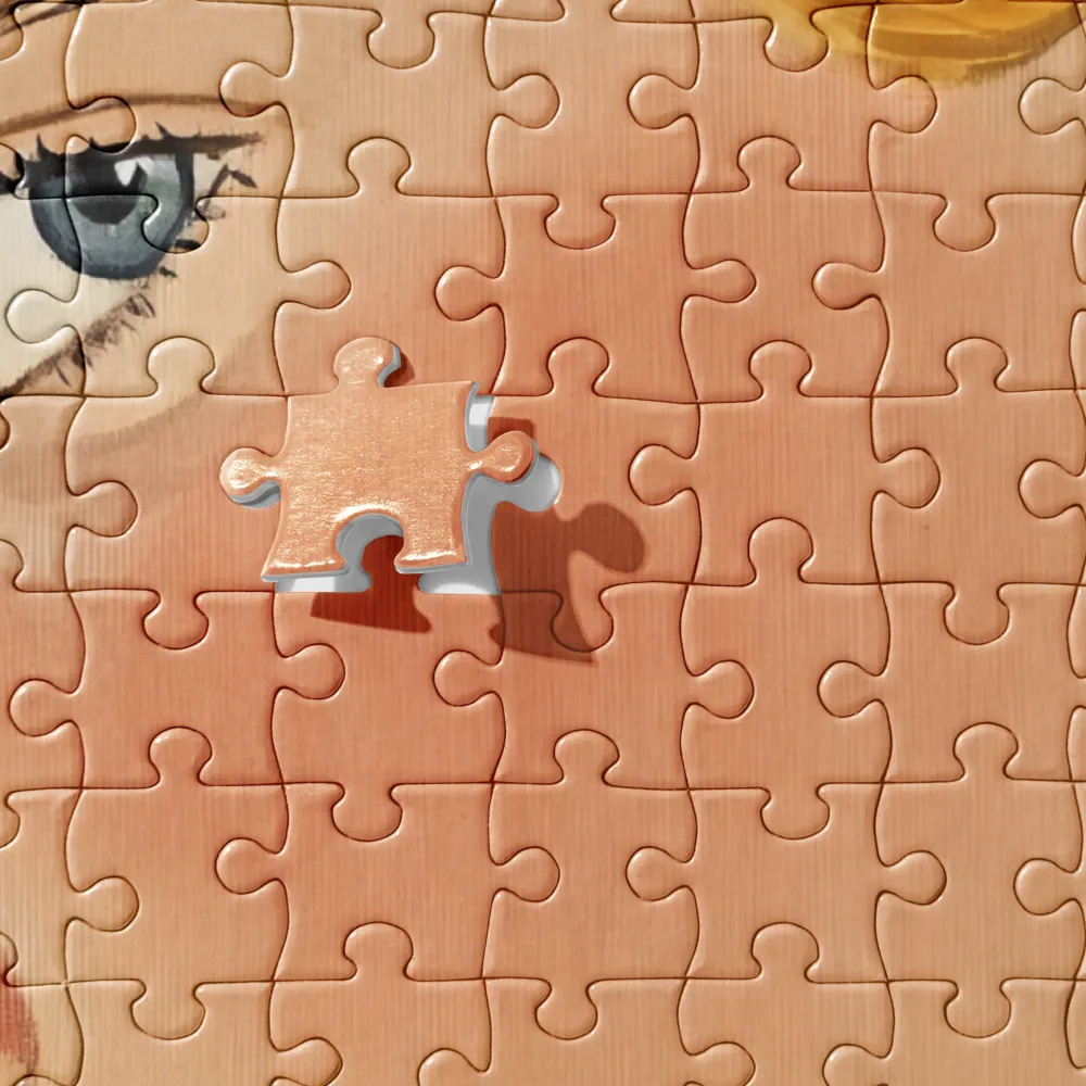 Pensive Woman Portrait 
 Jigsaw Puzzle in Tin Box