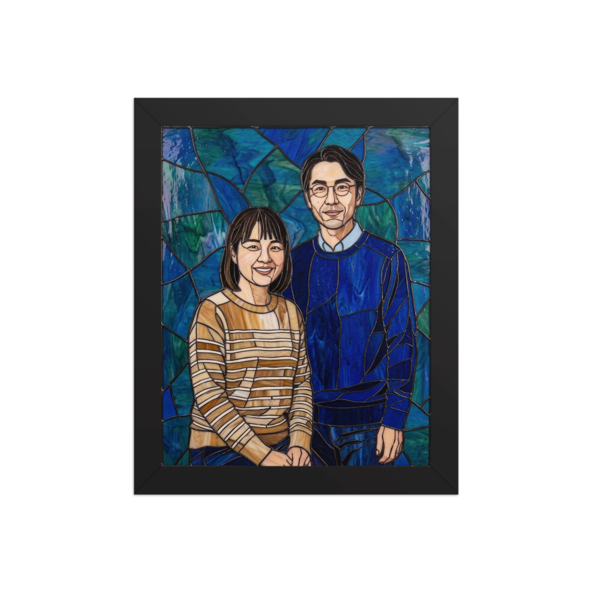 Stained Glass Couple Portrait — example
