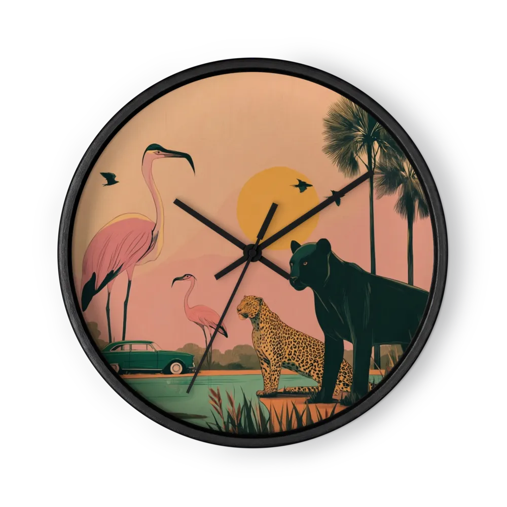 Tropical Sunset Safari | Wall Clock