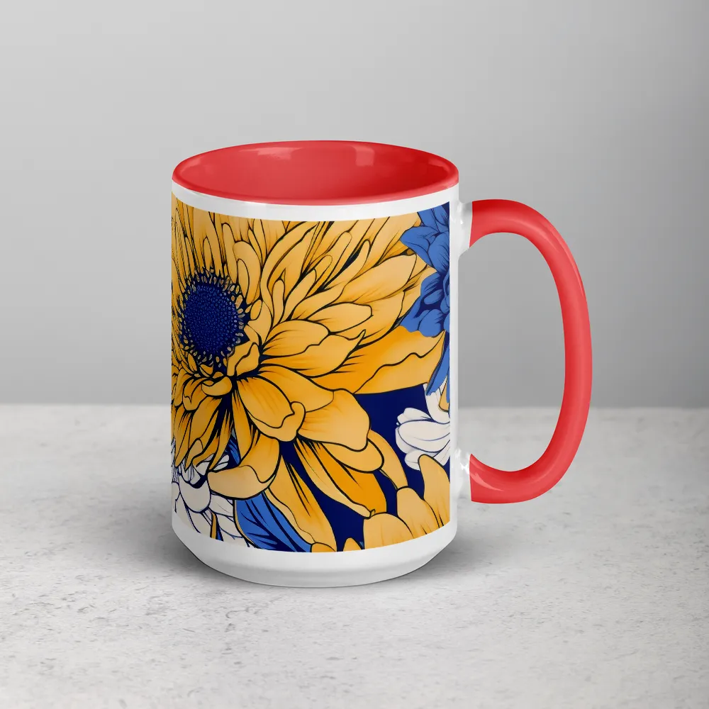 Floral Harmony in Blue and Yellow