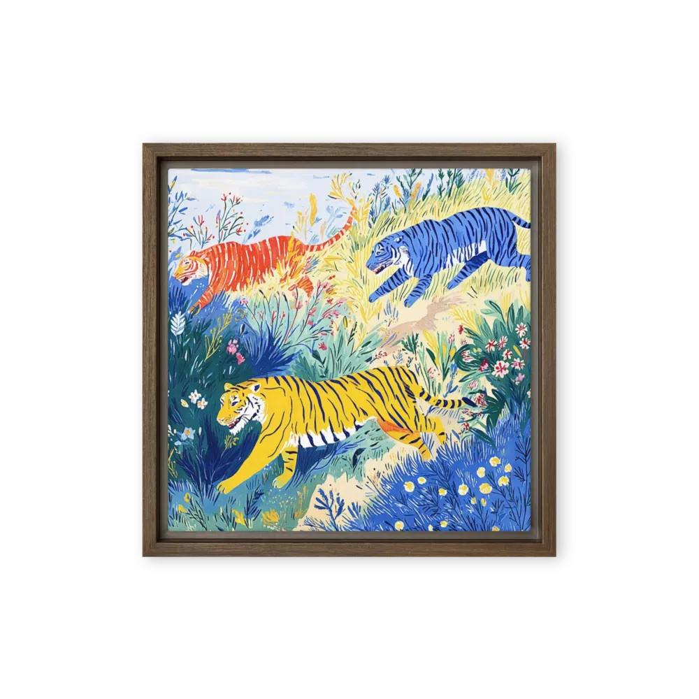 Tigers in the Wildwood 
 Poster with Black Frame | 16″x 16″