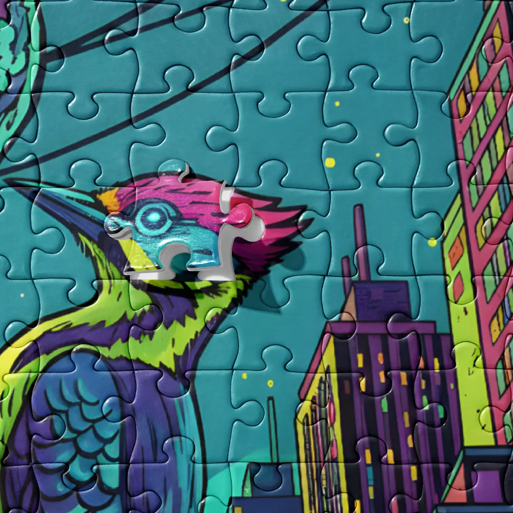 Neon City Woodpecker 
 Jigsaw Puzzle in Tin Box