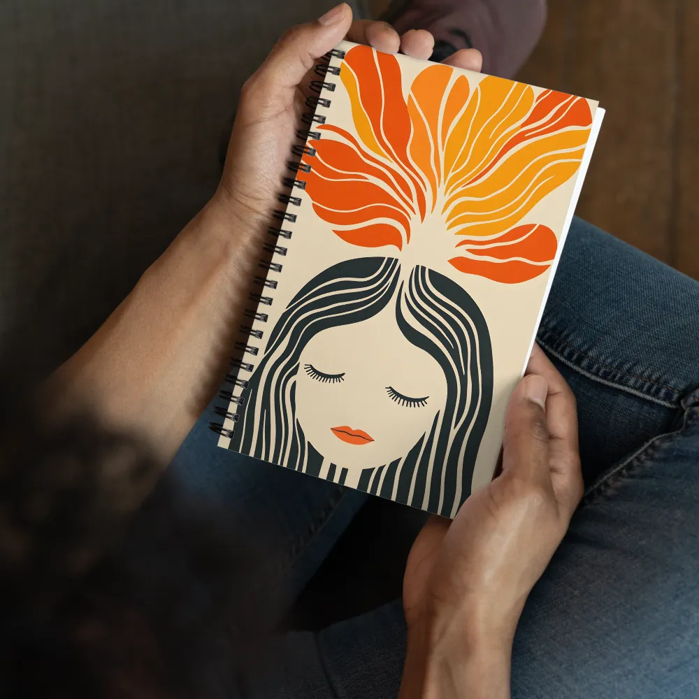 Mid-Century Floral Portrait 
 Spiral Notebook | 140 pages
