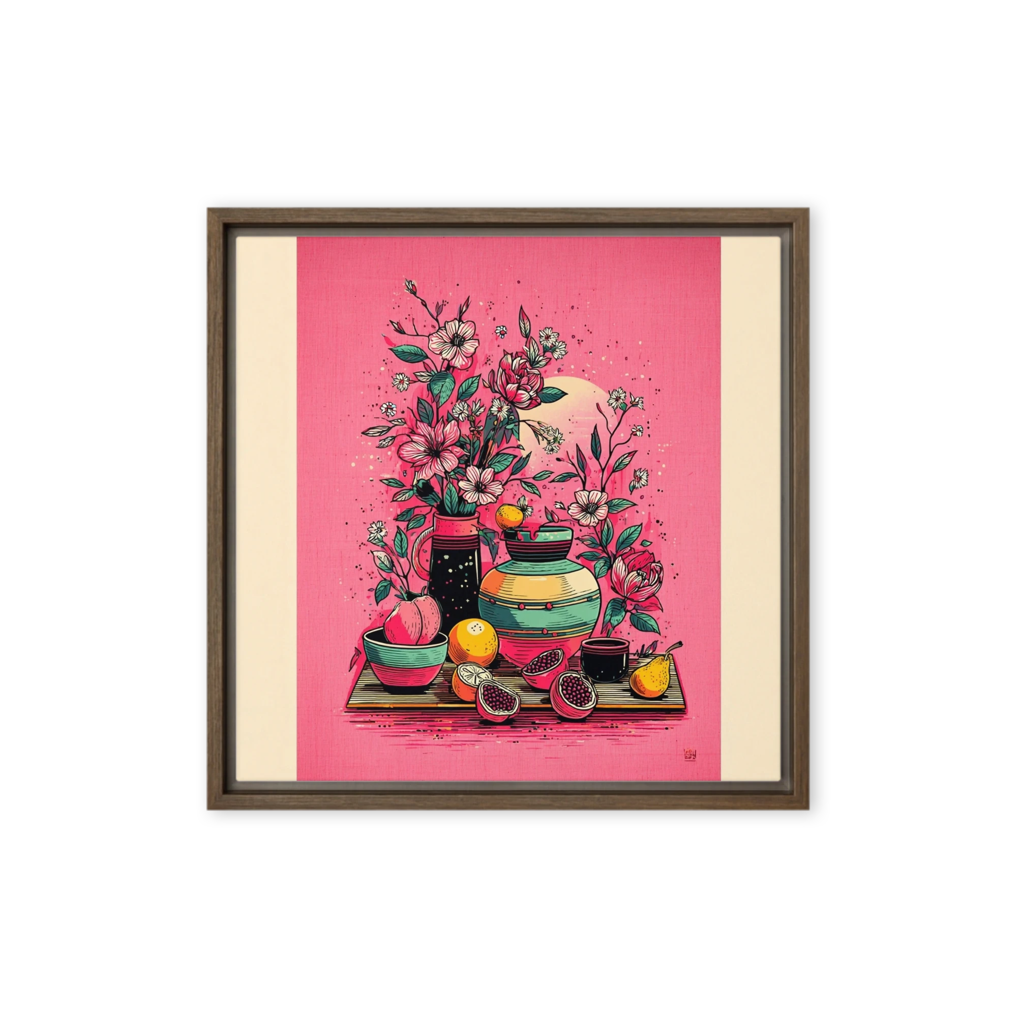 Botanical Still Life on Pink | Art Print