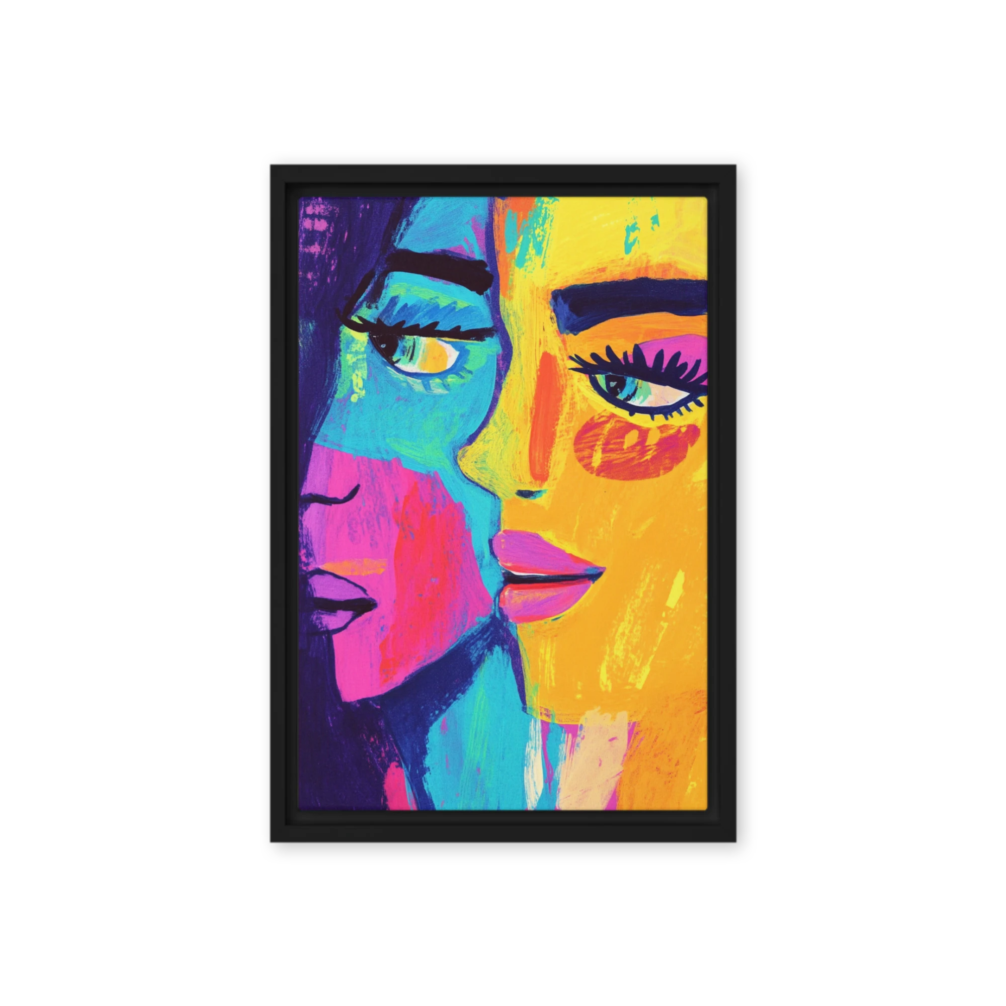 Dual Perspectives: A Vibrant Abstract Portrait