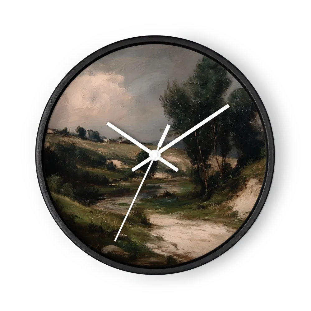 Dramatic Pastoral Tonalism Wall Clocks — Storm Light, Slow Rivers