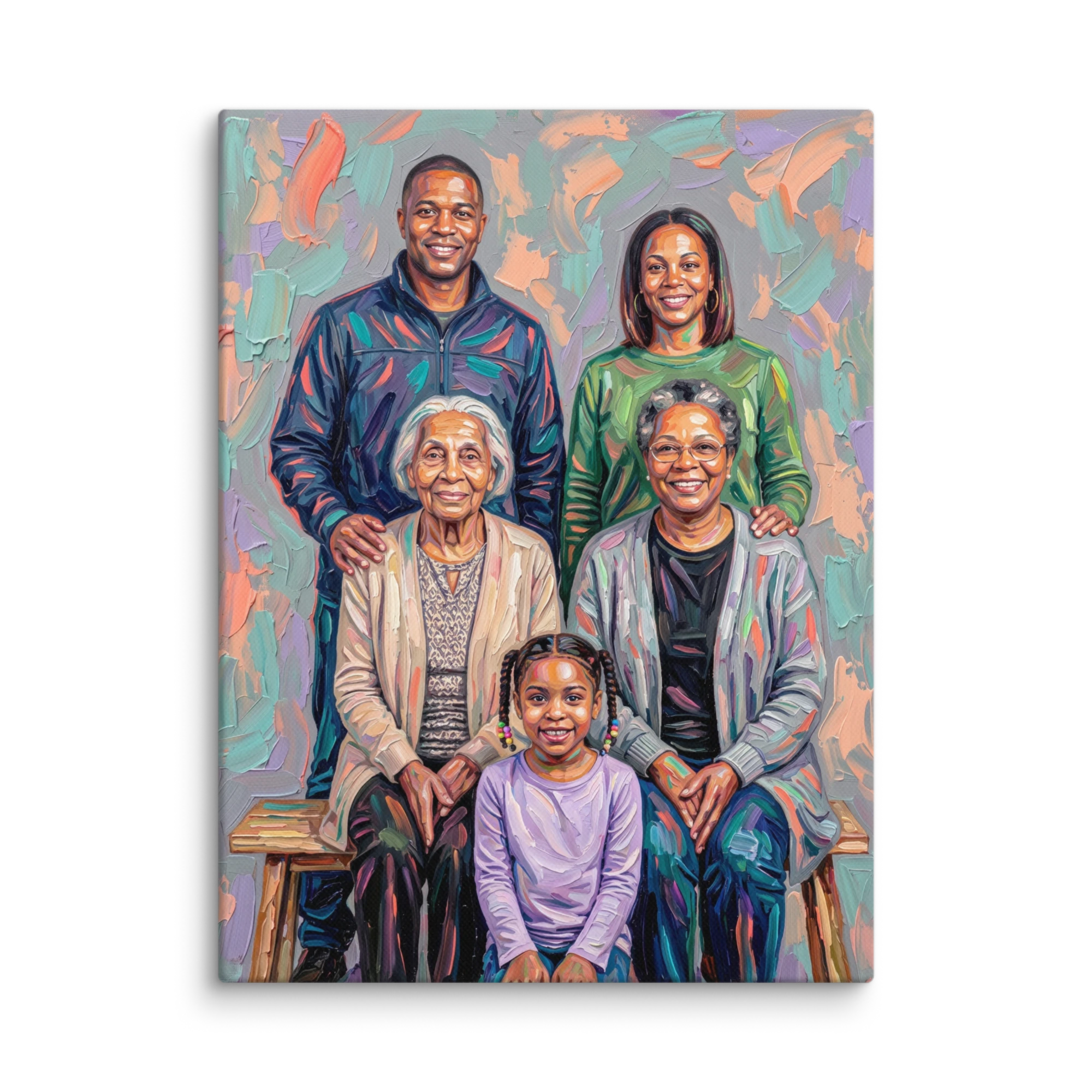 Family Portrait — Rhythmic Impasto