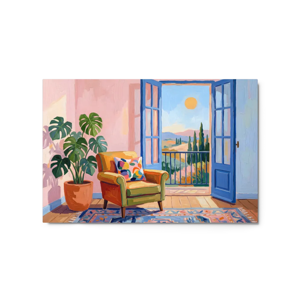 Sculptural Mediterranean planes in cobalt — Palette-knife ridges
