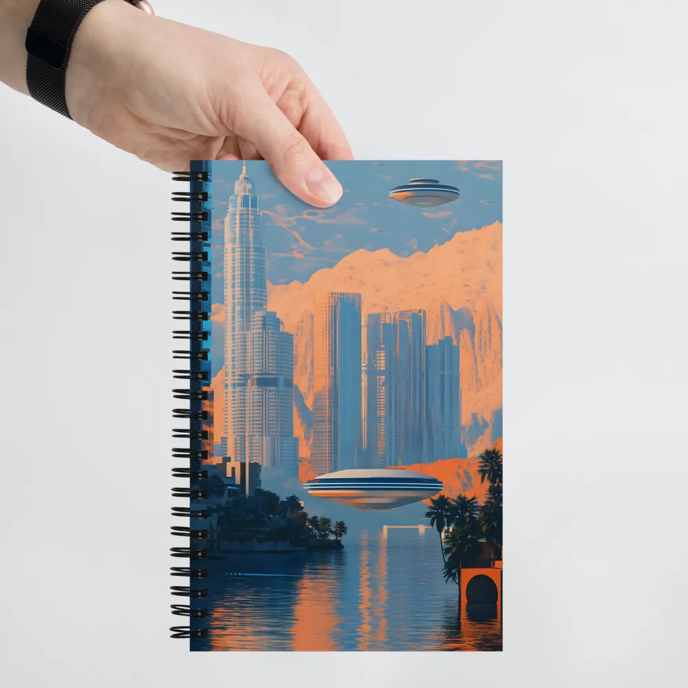 Futuristic Oasis Skyline 
 Spiral Notebook | 140 pages
