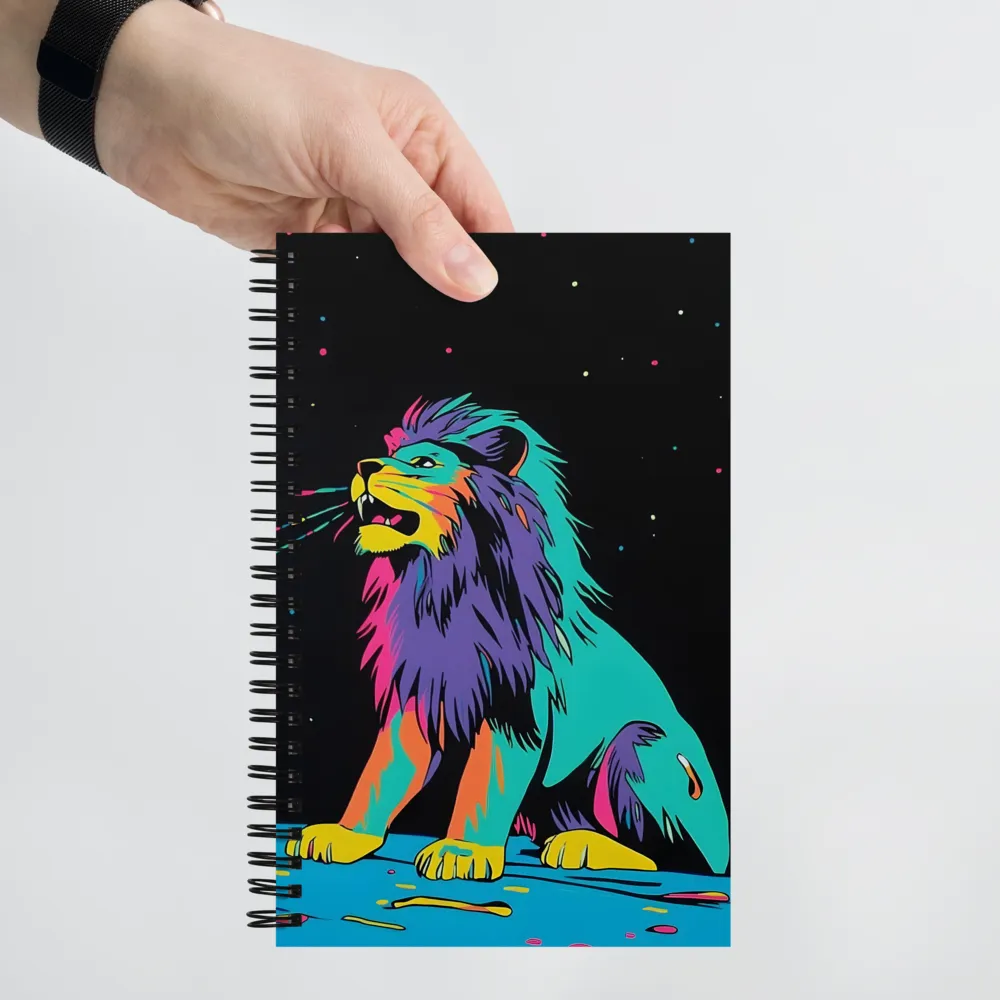Roaring Neon Lion 
 Spiral Notebook | 140 pages