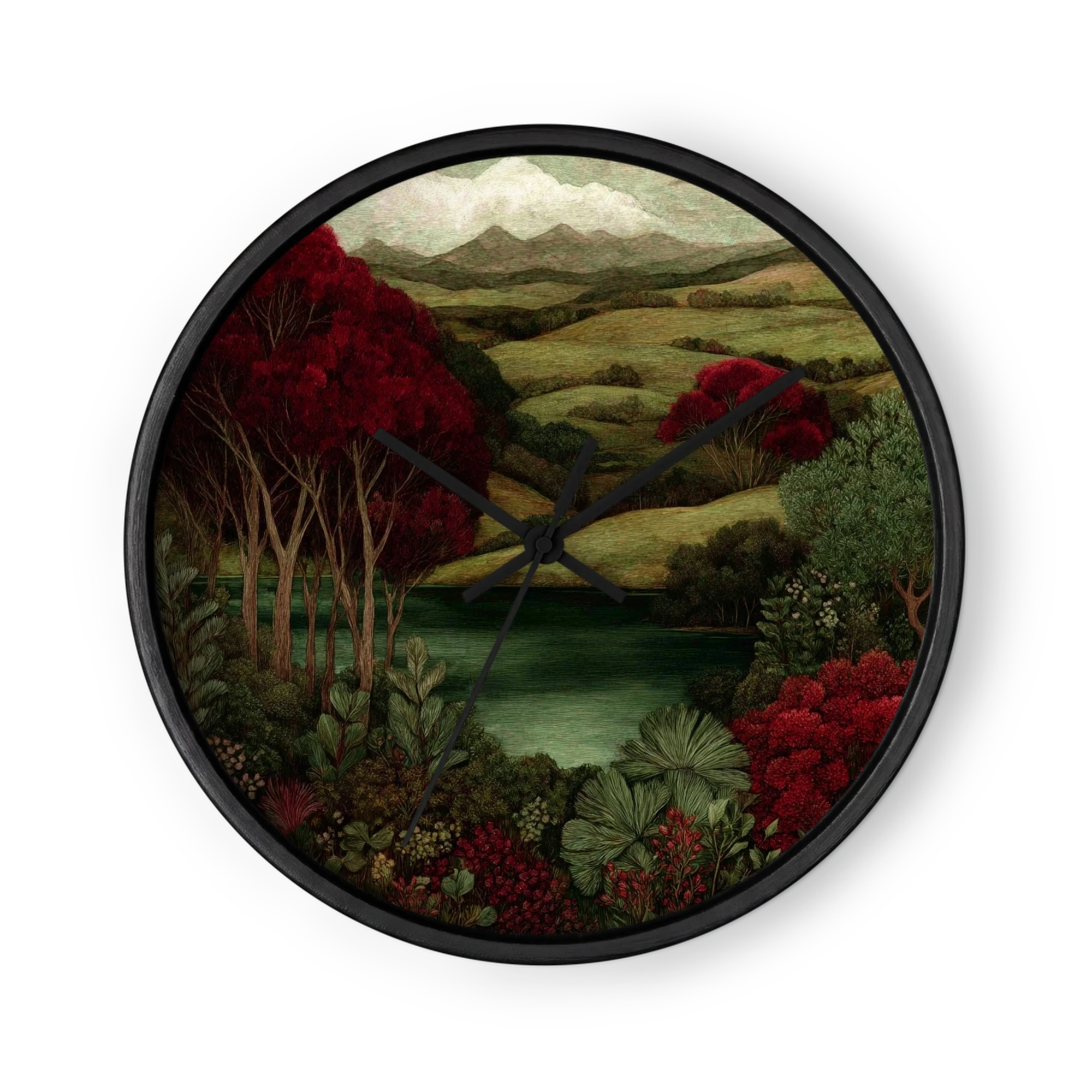 Crimson Foliage Over Rolling Hills
