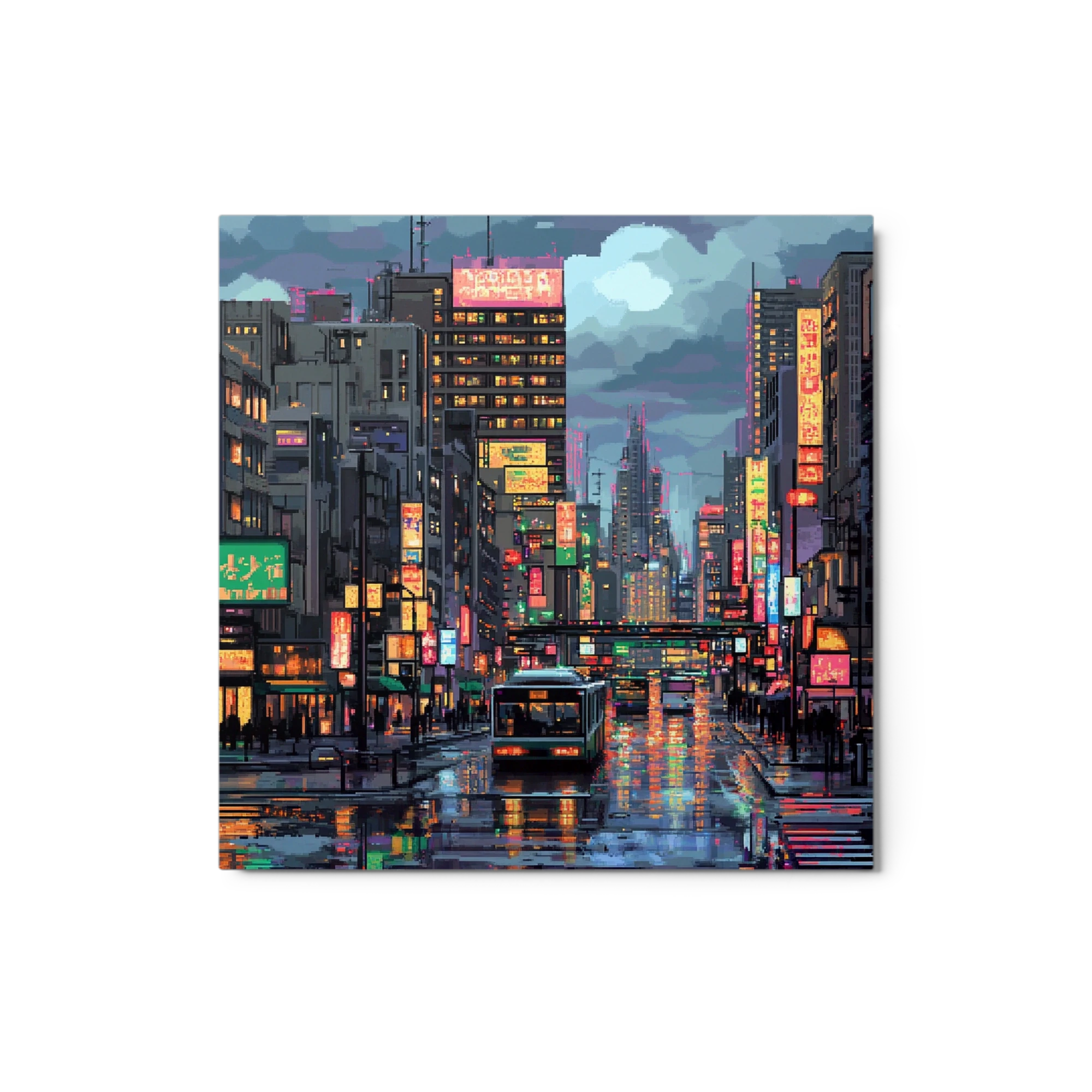 Pixel Art Cyberpunk Cityscape