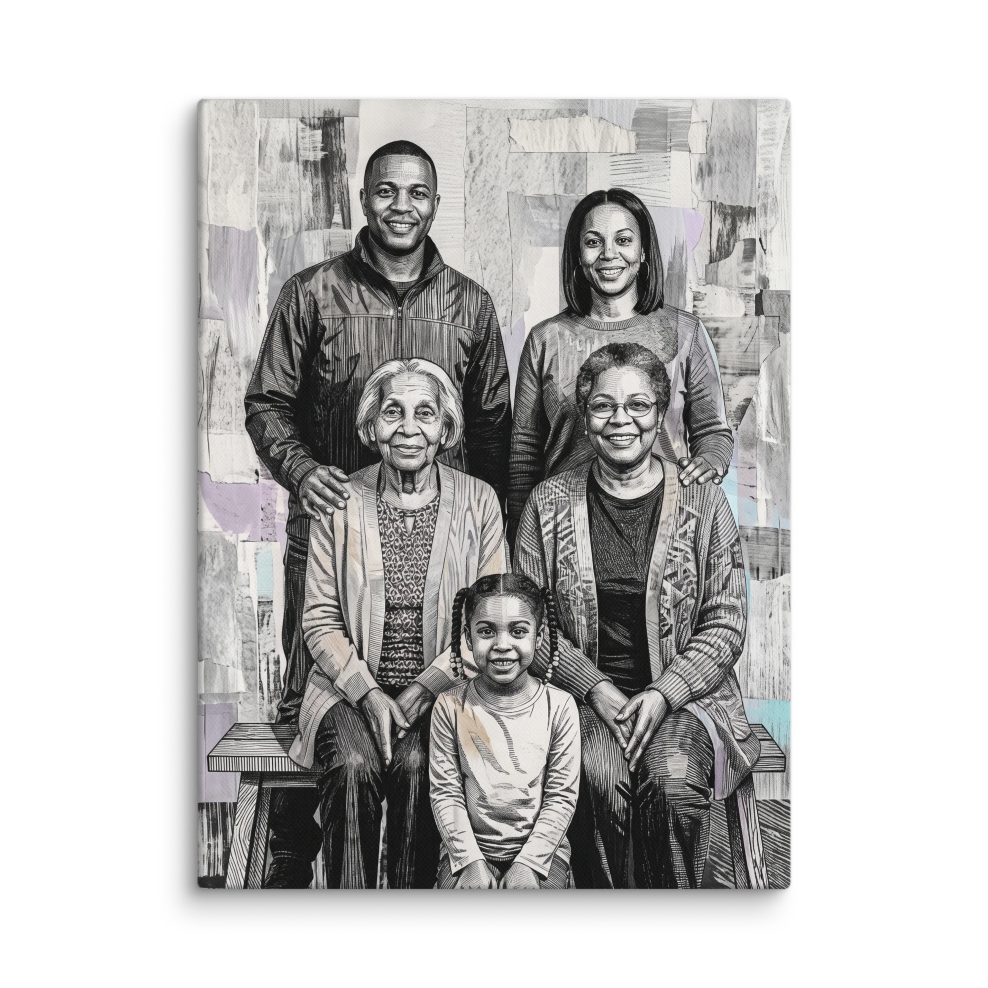 Family Portrait — Striation Collage