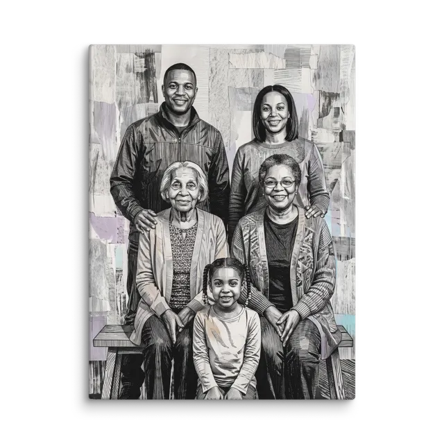 Family Portrait — Striation Collage