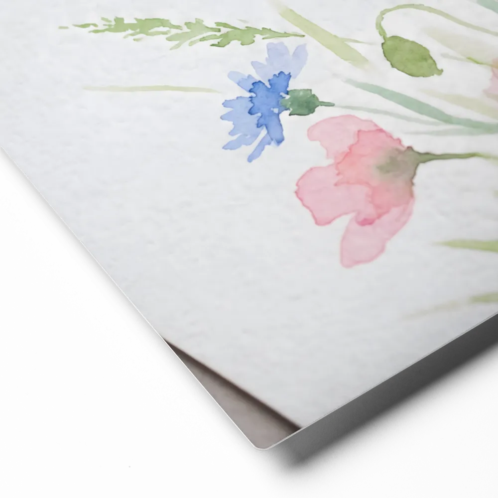 Poppies and Cornflowers 
 Canvas with White Frame