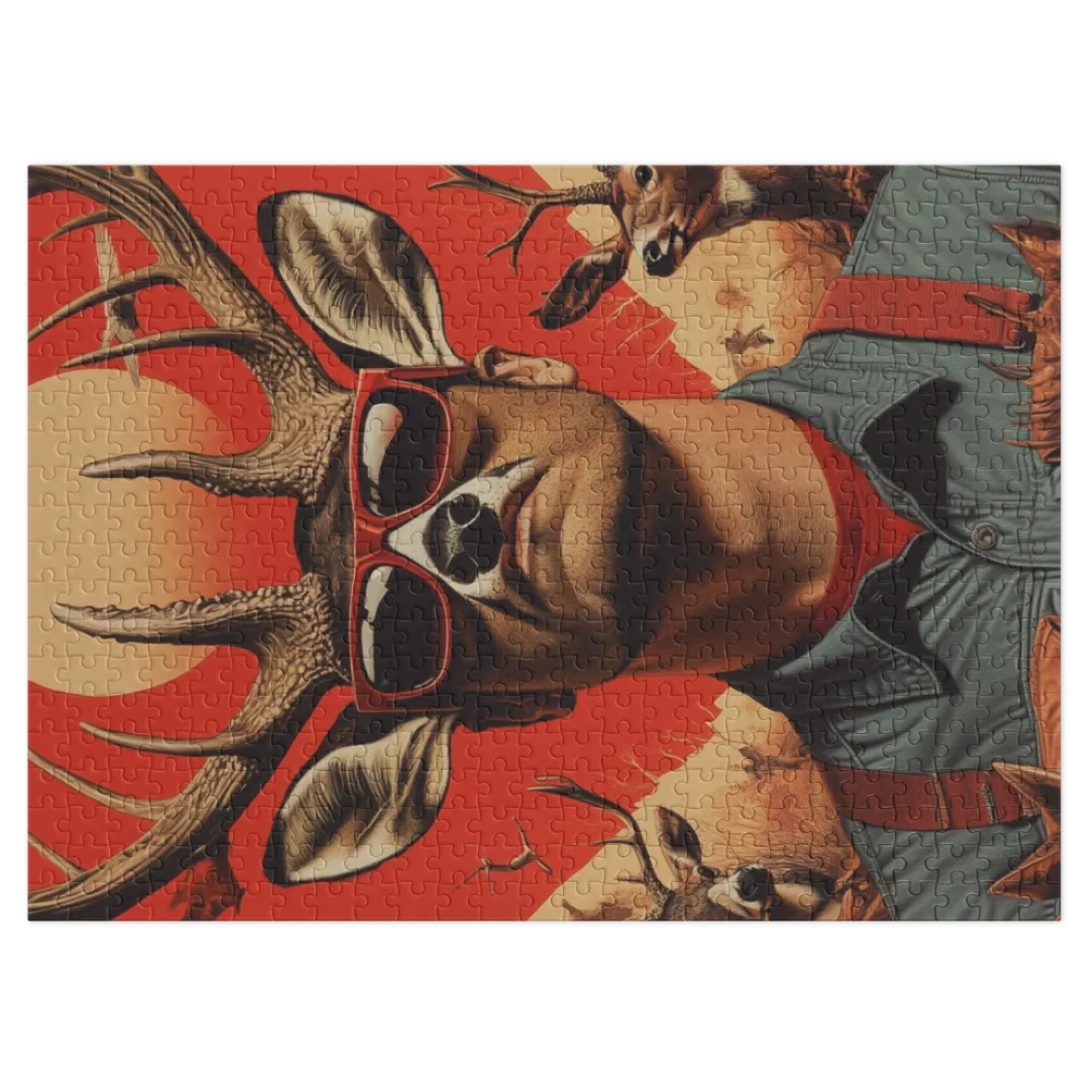 Surreal Man with Deer Antlers | Jigsaw Puzzle (252/520 pieces)